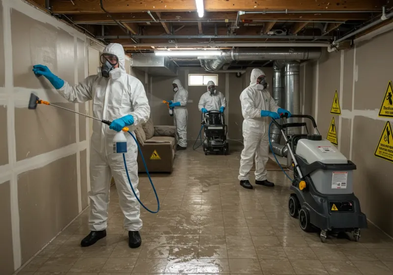 Basement Moisture Removal and Structural Drying process in Grand Canyon, AZ